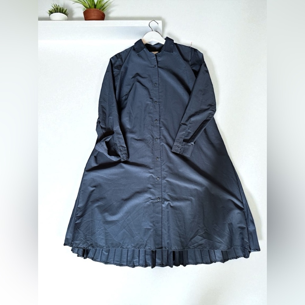 J. Jill Women’s Size  Navy Blue Ponte Knit Ruffle Dress oversized Size XS